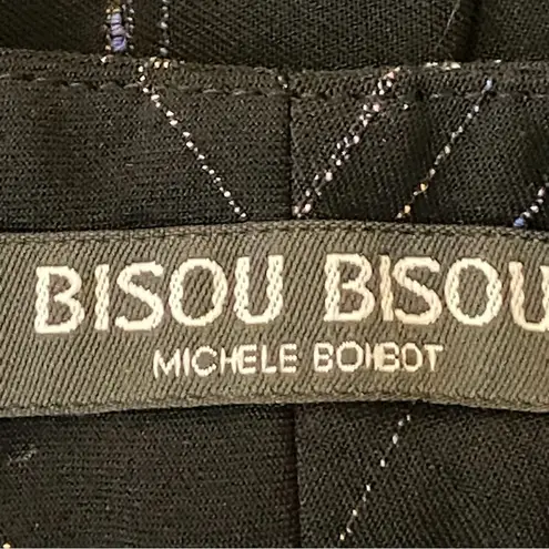 Bisou Bisou black wide leg pants w/colorful contrasting pinstripes. Size 10. EUC