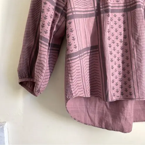 prAna Elena Top Organic Cotton Tunic Blouson size L Mauve