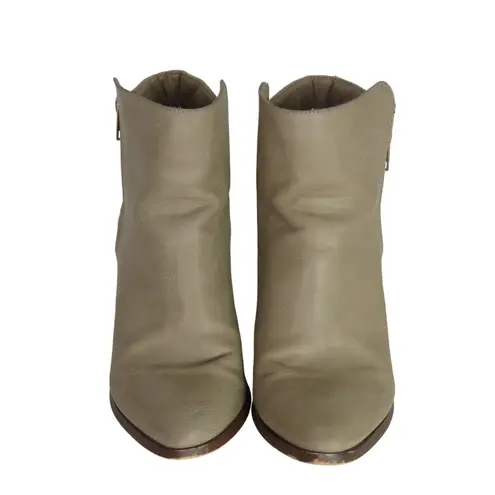 Shoe Dazzle Pattie Taupe Quilted Block Heel Booties Ankle Boots Size 7 Tan