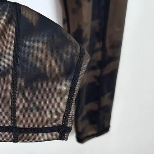 Zyia Bronze Hendrix Metallic Pocket Drawstring Luxe 7/8 Legging Athletic Active