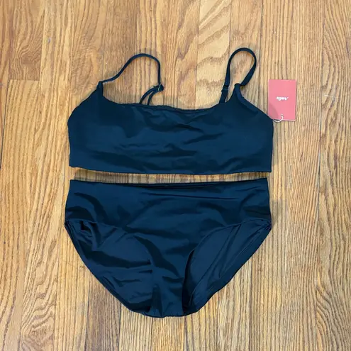 ANDIE Bikini Set Maui Top Hipster Bottom Black size XS NWT