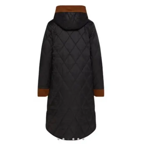 Barbour NWT Size 2X Mickley Plus Quilted Coat Black Brown Corduroy Trim Jacket