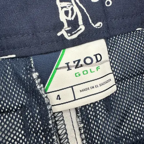 IZOD GOLF Shorts Women’s 4 Dark Blue Golf Bag Print Classic Preppy Vacation