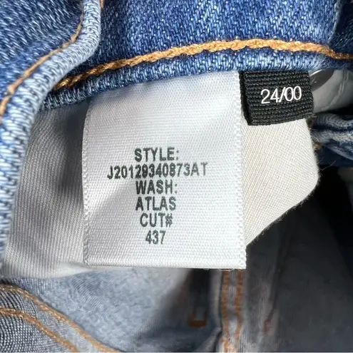 Veronica Beard Ryleigh Patched Knee Straight Leg Jeans 24/00 Atlas Blue $328