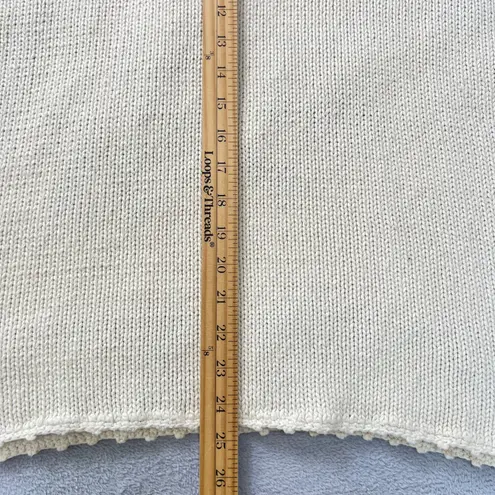 Vtg. 80s Curio & Company Hand Knit Christmas Sweater Bow Garland Metallic Ramie Red