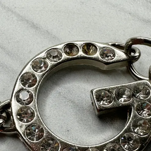 Womens Silver Tone Rhinestone Chain Link Belt Y2K Style Medium/Large (M/L) ✨