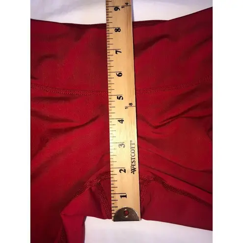 Virus Leggings Size XS Red 26" Black Mesh Accents Drawstring Pocket Yoga Gym