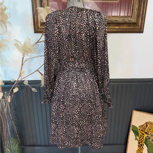 Current Air Black Metallic Leopard Print Smocked Waist Dress ~ Size Small ๐งก๐