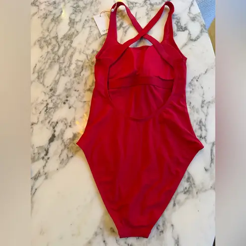 Quince NWT Italian Cross-Back One-Piece Swimsuit – Red, Size S