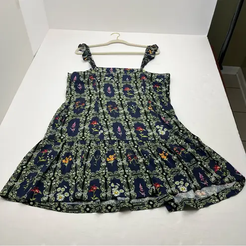 Agua Bendita x Target Dress Womens Size XL Blue Dainty Mini Floral Tile Print