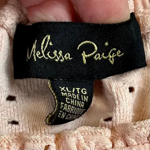 Melissa Paige Pink Eyelet Bell Sleeve Blouse XL