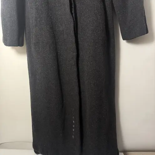 Vintage Donny Brook 100% Wool Long Trench Coat Gray Old Money City Classic 10