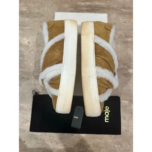 Maje Suede Slip on Sneakers with Shearling Trim size 36 / 5.5 US
