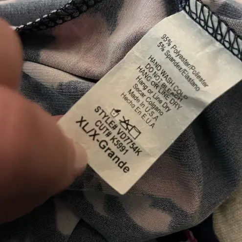 Pinkblush Surplice Dress Tie Belt Floral Navy XL Maternity