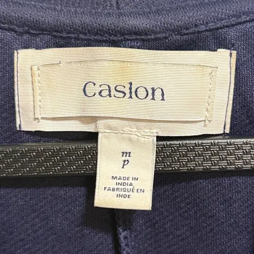 Caslon Womens Navy Blue Knit Blazer Jacket Cardigan Shawl Collar Size M