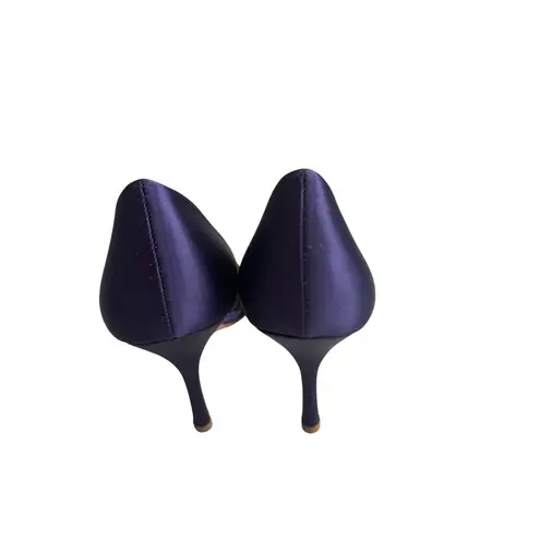 Badgley Mischka Salsa Royal Purple Plum Satin Heels Size 8