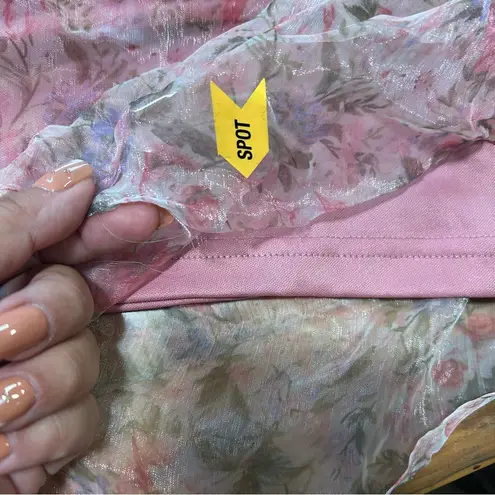 Dreamiest Desires Pink Floral Flutter Sleeve Maxi Dress Size XL