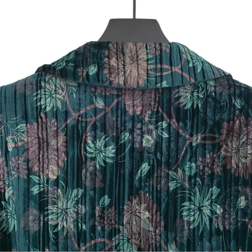 JOE BROWNS Remarkable Crushed Velvet Coat Teal Floral 16 Green