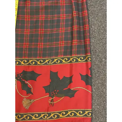 Charter Club Wrap Maxi Skirt Women’s Sz 8 Preppy Holiday Plaid Peasant EUC