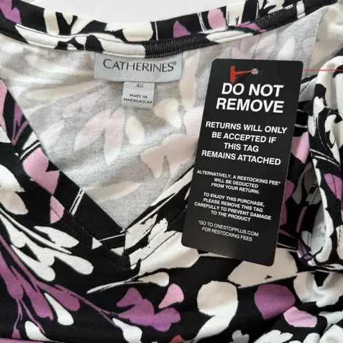 Catherines NWT Floral Jersey Sleeveless Maxi Dress Size 4X Pockets