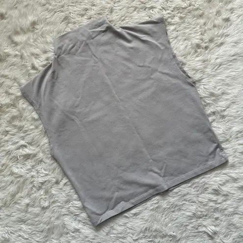 Madewell Top Funnelneck Cropped Muscle Tee Modal Blend Light Gray XL