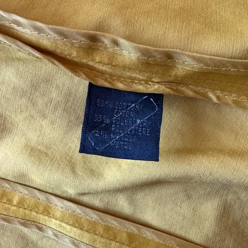 Lafayette 148 Women's Mustard Button-Up Blouse Jacket Size 6 Satin 3/4 Sleeve