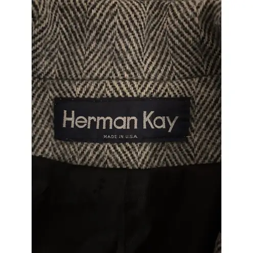 Herman Kay Woman Pea Coat Beige 14 Pocket Long Sleeve 3 Button Front Bella Swan