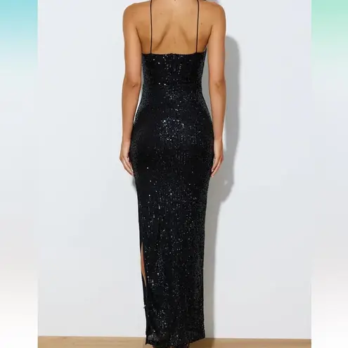 Just Quella Strappy Backless Evening Party Maxi Dress with Slit,Size S,NWT