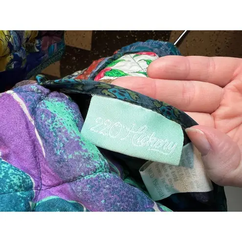 Jacket Quilted silk reversible bright green blue pink Size XL