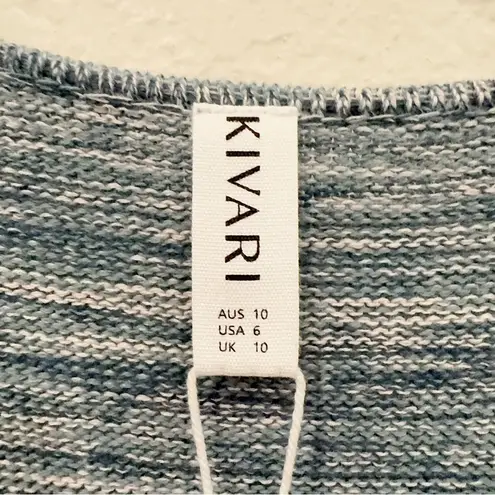 Kivari Naomi V Neck Knit Midi Dress in Teal Marble US6 NWT Blue Size 6