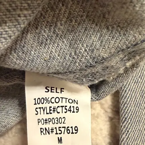 Cloud Ten Women's Size M Smiley Face Patch Cropped Denim Jean Jacket Grunge