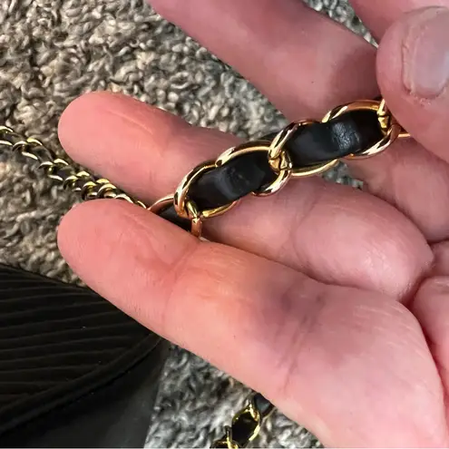 Daniella Bag Vintage Black Vegan Leather Quilted Crossbody Chain Purse Black