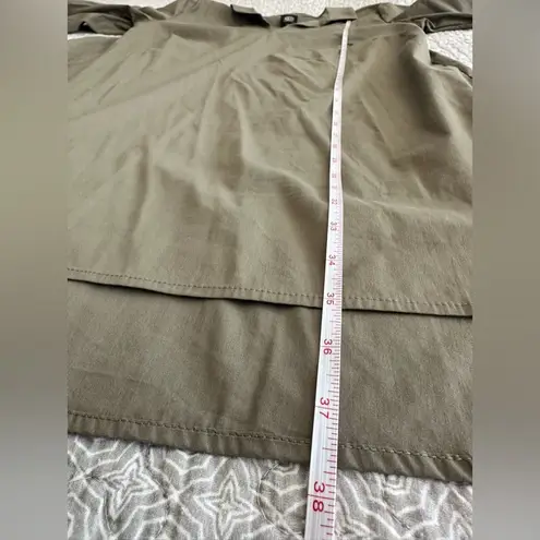 Bobeau Shift Midi Dress Olive Green Pullover Bell Sleeves Cotton Size L