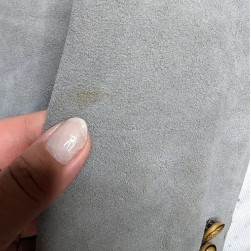 Vtg 1970s Dayton's Oval Room Gray Faux Suede Gold Button Up Blazer Jacket L Size L