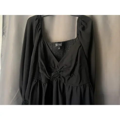 Eloquii Twisted Bodice Mini Dress Babydoll Smocked Empire Waist 22 Flowy Stretch