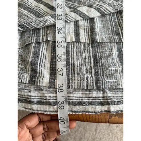 Drew Anthropologie Morgan Sarong Tie Dress Striped Linen Faux Wrap Tie Waist L