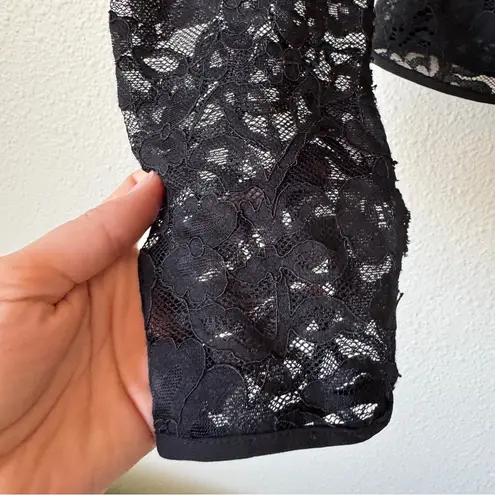 Babaton  Aritzia Black Lace Sheer Blouse Womens S Long Sleeve Whimsigoth Classic