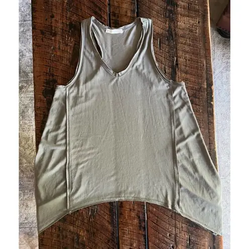 Tresics Luxe Womens Tank Top Shark tooth raw hem, Size Small