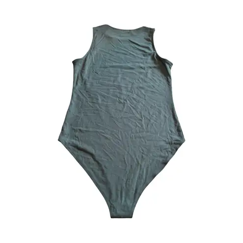 MANGOPOP ‎ Olive Green Sleeveless Body Suit Womans Large Nwt