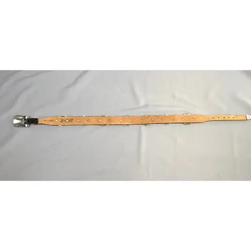 Vintage Womens Justin Leather Western Concho Belt Black Size 28 Boho Festival