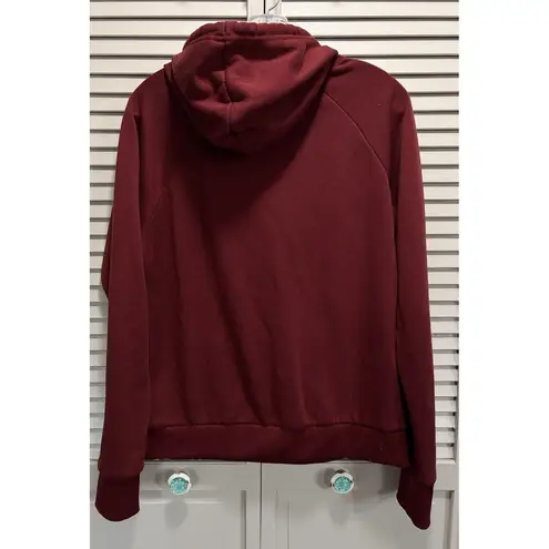 BEBE Sport Hoodie Sweatshirt Size XL Long Sleeve Logo Graphic Pocket Burgundy Red