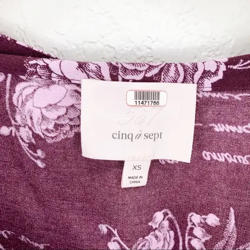 Cinq à Sept Cinq a Sept Amelie Floral Burgundy Blouse Top