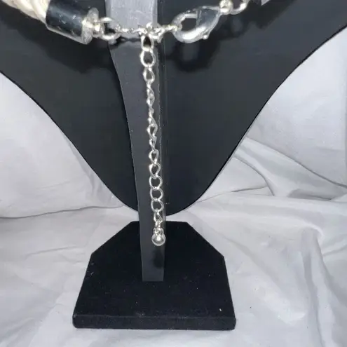 Beach/Sea Theme Charm Silk Cord Necklace Silver