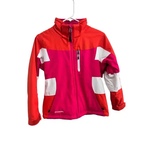 Boulder Gear Red Pink White Colorblock Stand Collar Front Zip Ski Jacket Medium - Image 2