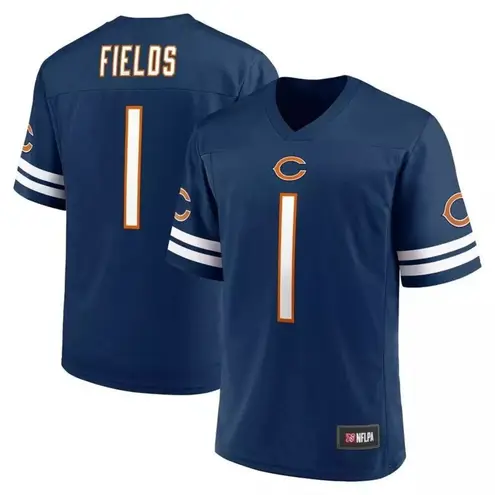 NFL Team Apparel NFL Chicago Bears Justin Fields #1 Women's Pullover Jersey Navy, XL