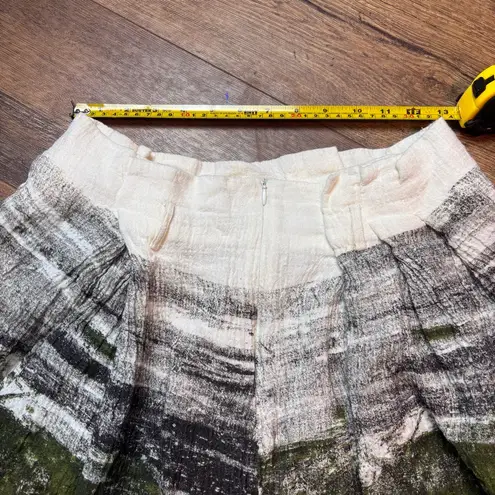 S Deer Concept Skirt Mini Womens Medium Wool Blend Lined Abstract Cottage Core Green