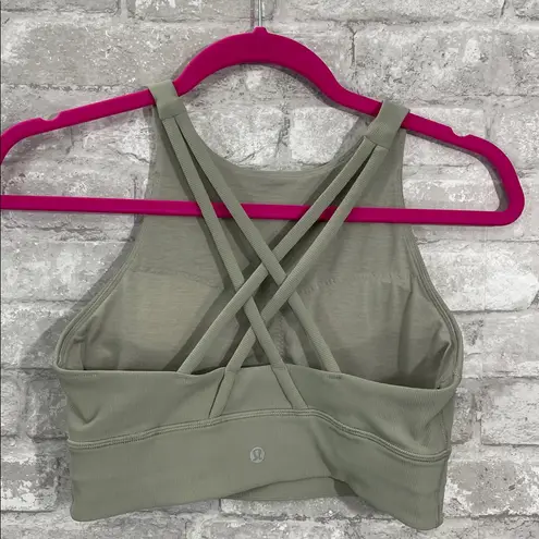 Lululemon  Energy Bra High Neck Long Line Rib *Medium Support, B–D Cup
Green Fern