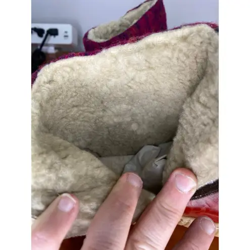 Josef Seibel Maren 22 Red Leather & Wool Ankle Boots With Sherpa Lining Size 6