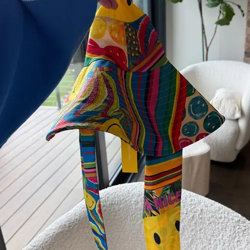 Farm Rio Mixed Scarves Smiley Hat NWT RARE ☀️