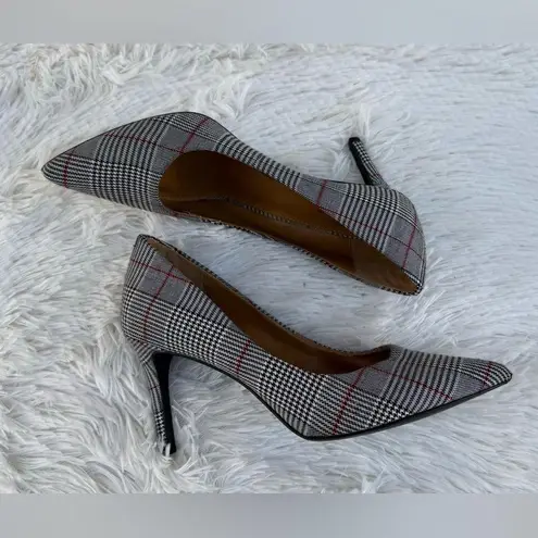 14th & Union Women’s Black plaid Pointed Toe Stiletto pump Heels 7M party